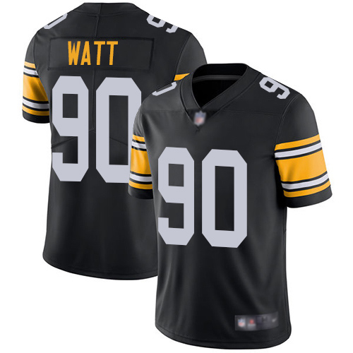 Men Pittsburgh Steelers Football #90 Limited Black T J Watt Alternate Vapor Untouchable Nike NFL Jersey